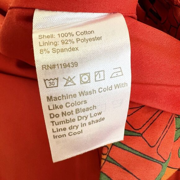 Julie Brown Dixie Strange Love Skirt Orange Green Floral Women’s L - Picture 8 of 10